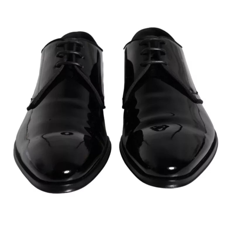 Dolce & Gabbana Black Calfskin Leather Derby Men Dress Shoes - Image 3