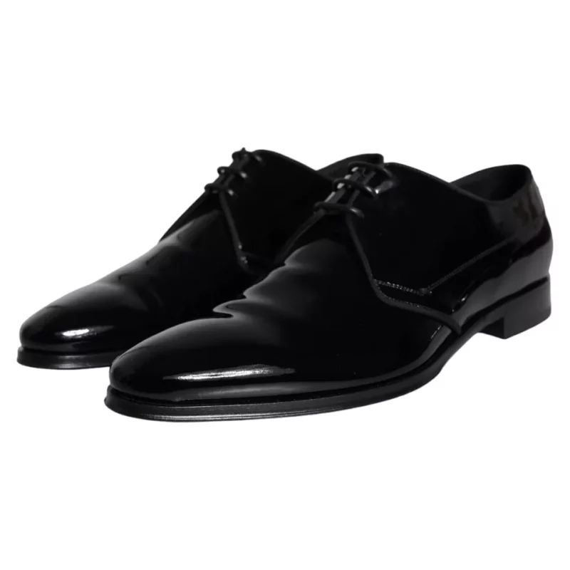 Dolce & Gabbana Black Calfskin Leather Derby Men Dress Shoes - Image 4