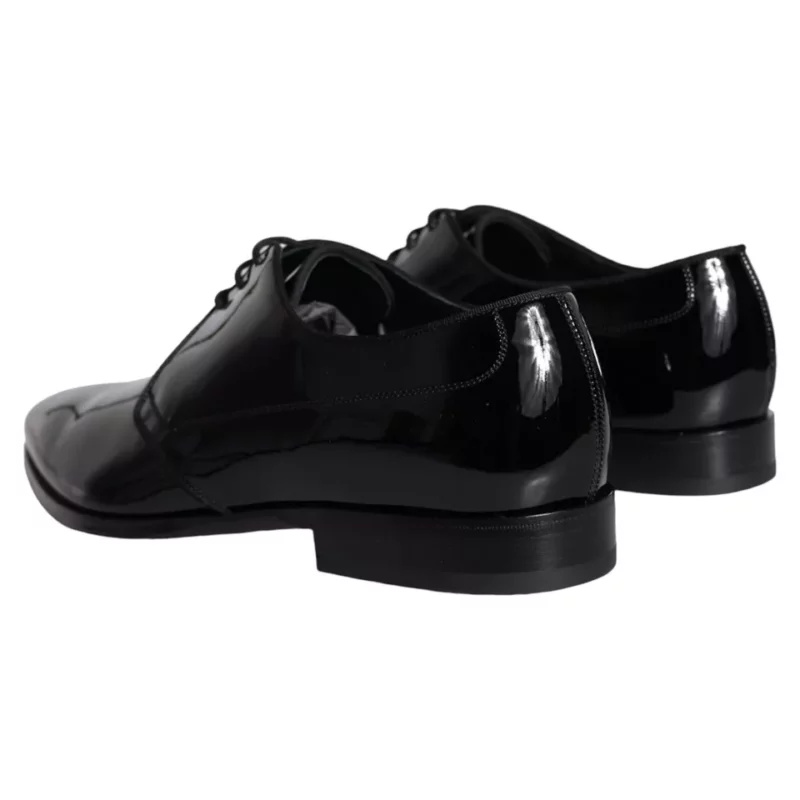 Dolce & Gabbana Black Calfskin Leather Derby Men Dress Shoes - Image 5