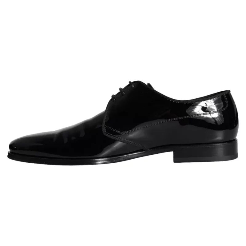 Dolce & Gabbana Black Calfskin Leather Derby Men Dress Shoes - Image 6