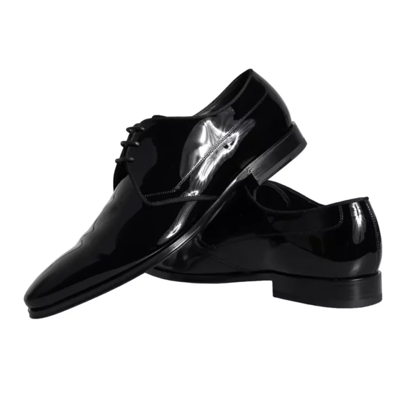 Dolce & Gabbana Black Calfskin Leather Derby Men Dress Shoes - Image 7