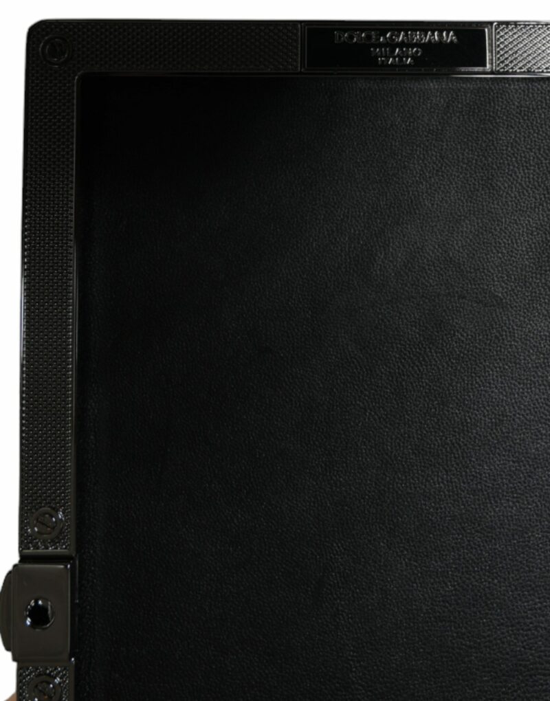 Dolce & Gabbana Black Velvet Crystal Clutch Evening Party Purse Bag - Image 7