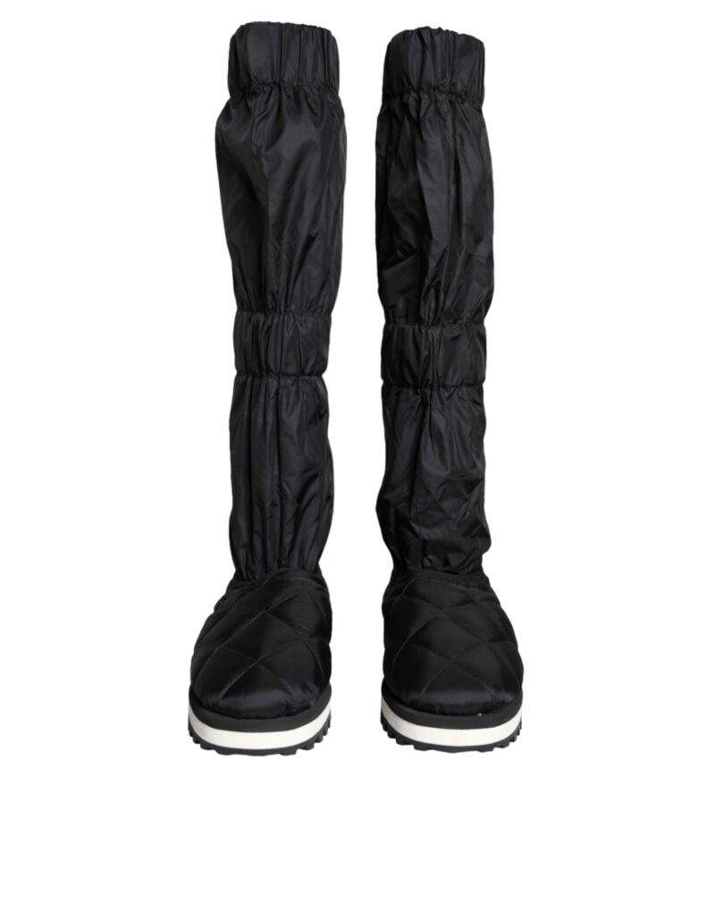 Dolce & Gabbana Black Quilted High Top Boots Sneakers Shoes - Image 2