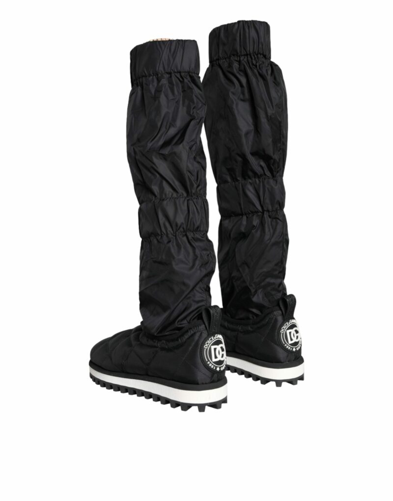 Dolce & Gabbana Black Quilted High Top Boots Sneakers Shoes - Image 4