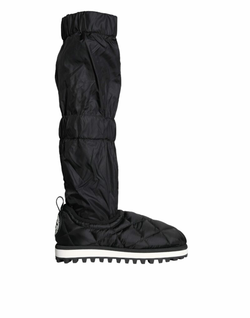 Dolce & Gabbana Black Quilted High Top Boots Sneakers Shoes - Image 5