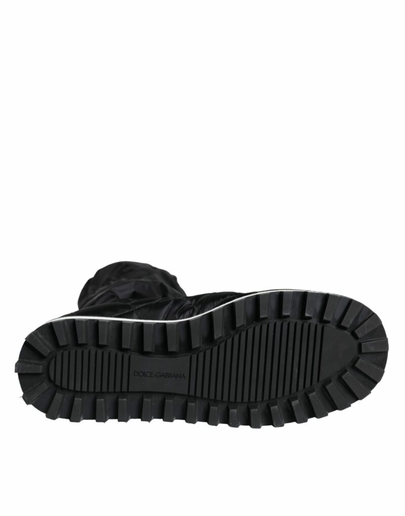 Dolce & Gabbana Black Quilted High Top Boots Sneakers Shoes - Image 8