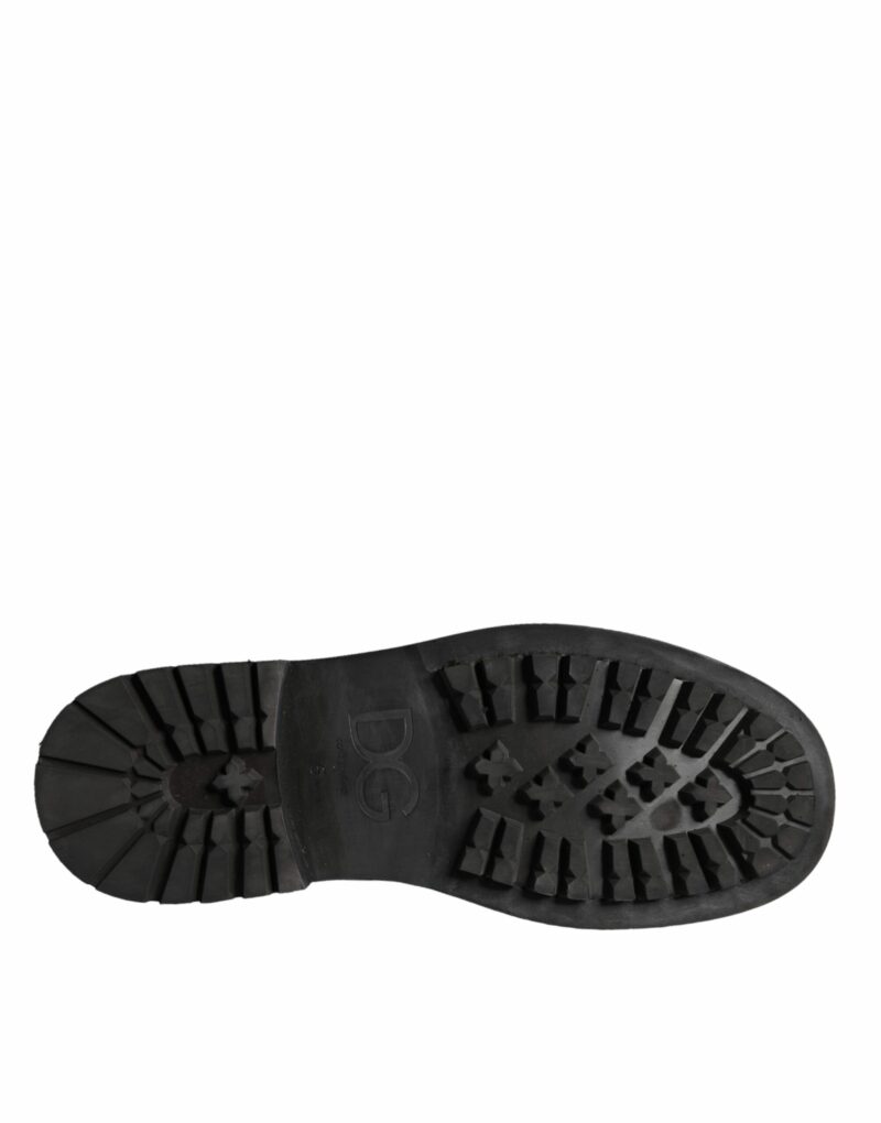Dolce & Gabbana Black Lace Up Mid Calf Boots Men Shoes - Image 7