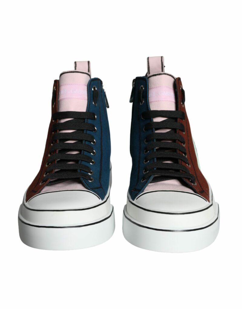 Dolce & Gabbana Multicolor Patchwork High Top Sneaker Shoes - Image 2