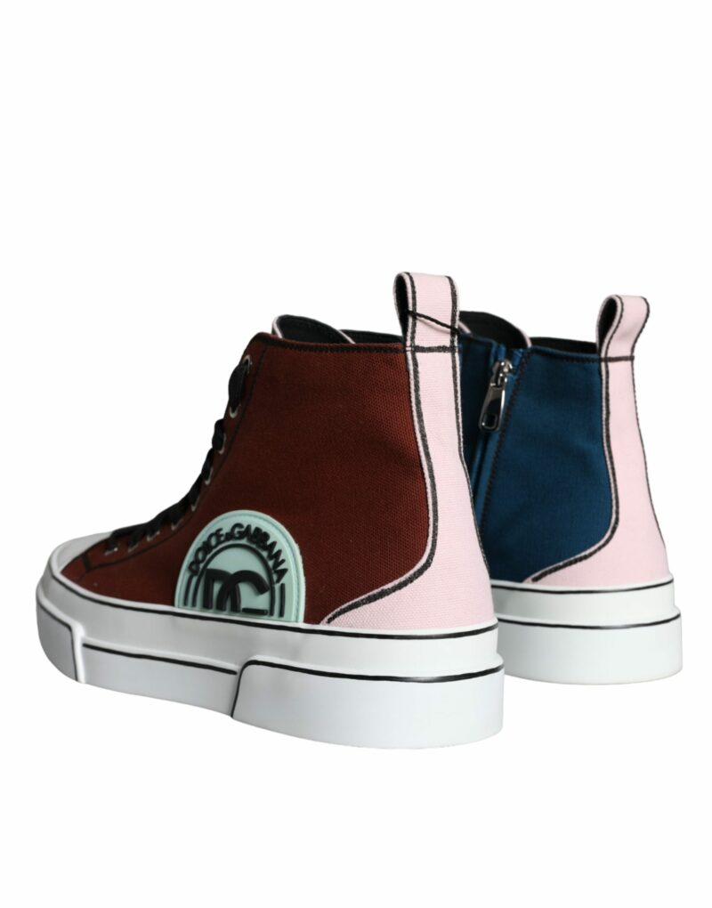 Dolce & Gabbana Multicolor Patchwork High Top Sneaker Shoes - Image 4