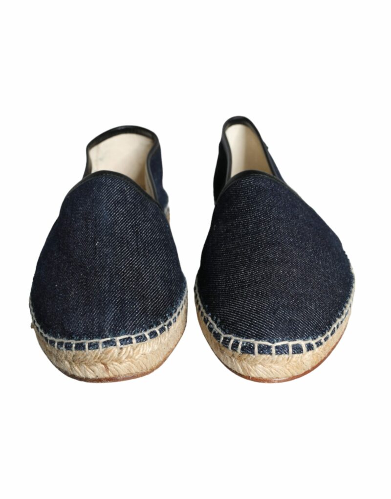 Dolce & Gabbana Blue Denim Cotton Leather Espadrilles Shoes - Image 2