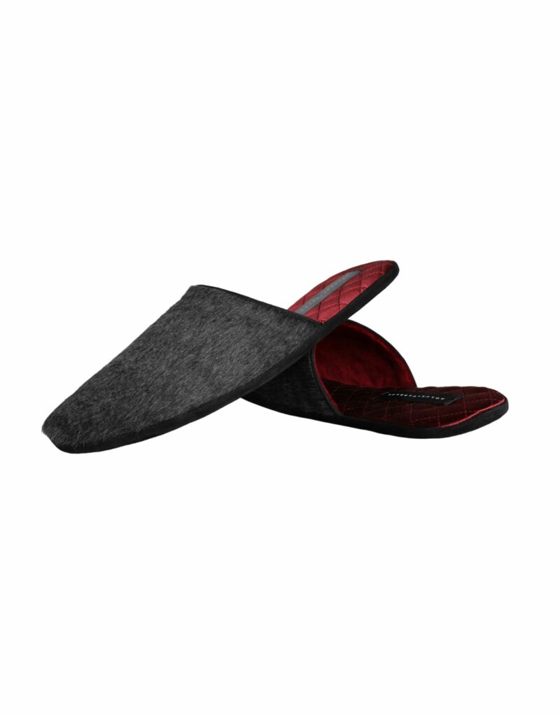Dolce & Gabbana Black Faux Fur Slides Slippers Slip On Shoes - Image 7
