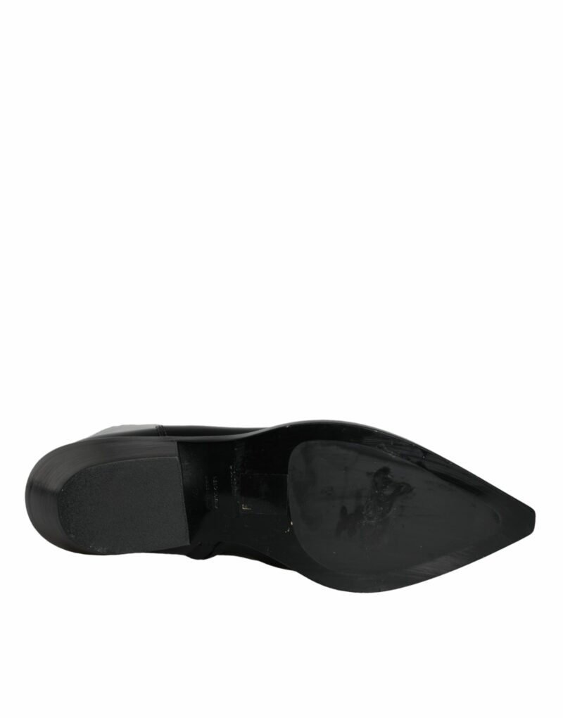 Dolce & Gabbana Black Leather Ankle Boots Booties Shoes - Image 7