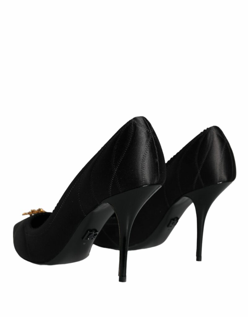 Dolce & Gabbana Black Heart DEVOTION Heels Pumps Shoes - Image 4