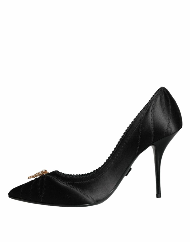 Dolce & Gabbana Black Heart DEVOTION Heels Pumps Shoes - Image 5