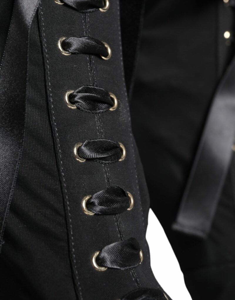 Dolce & Gabbana Black Jersey Stretch Ankle Booties Shoes - Image 7