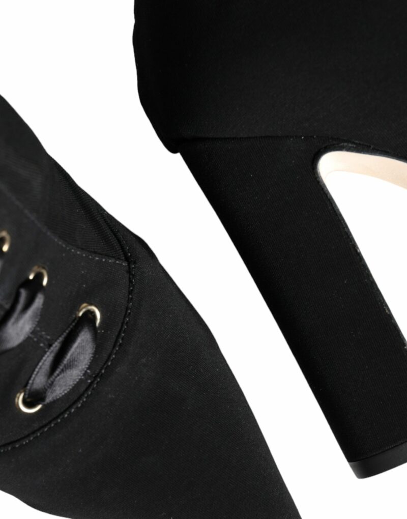 Dolce & Gabbana Black Jersey Stretch Ankle Booties Shoes - Image 8