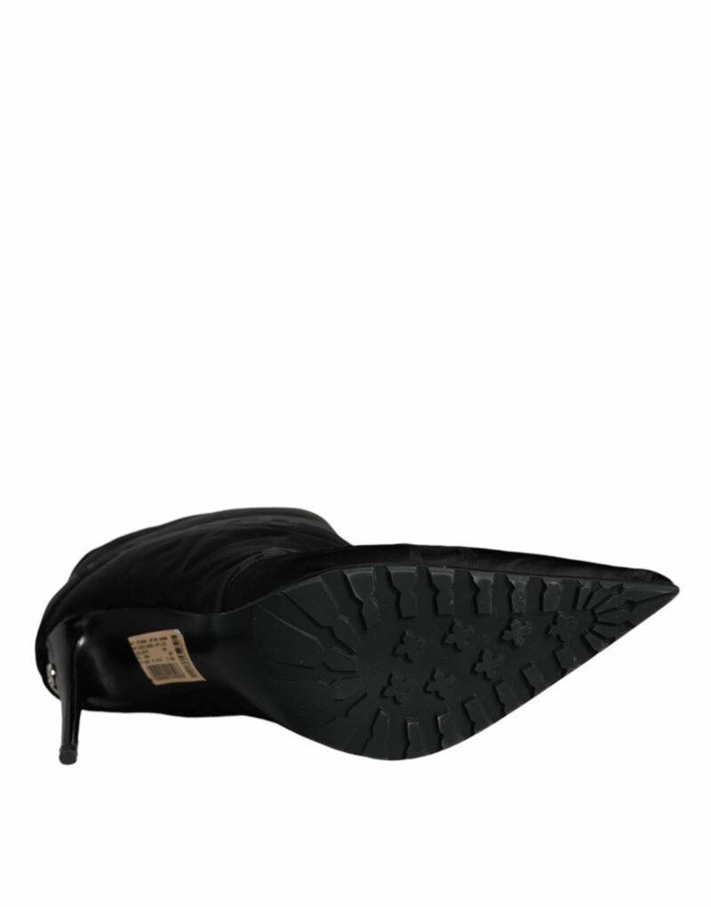Dolce & Gabbana Black DG Logo Padded Heels Ankle Boots Shoes - Image 6