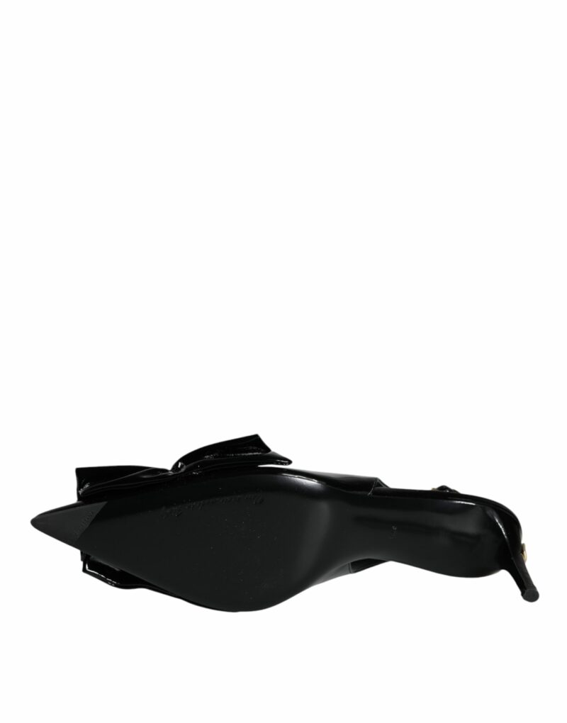Dolce & Gabbana Black Patent Leather Heels Slingback Shoes - Image 6