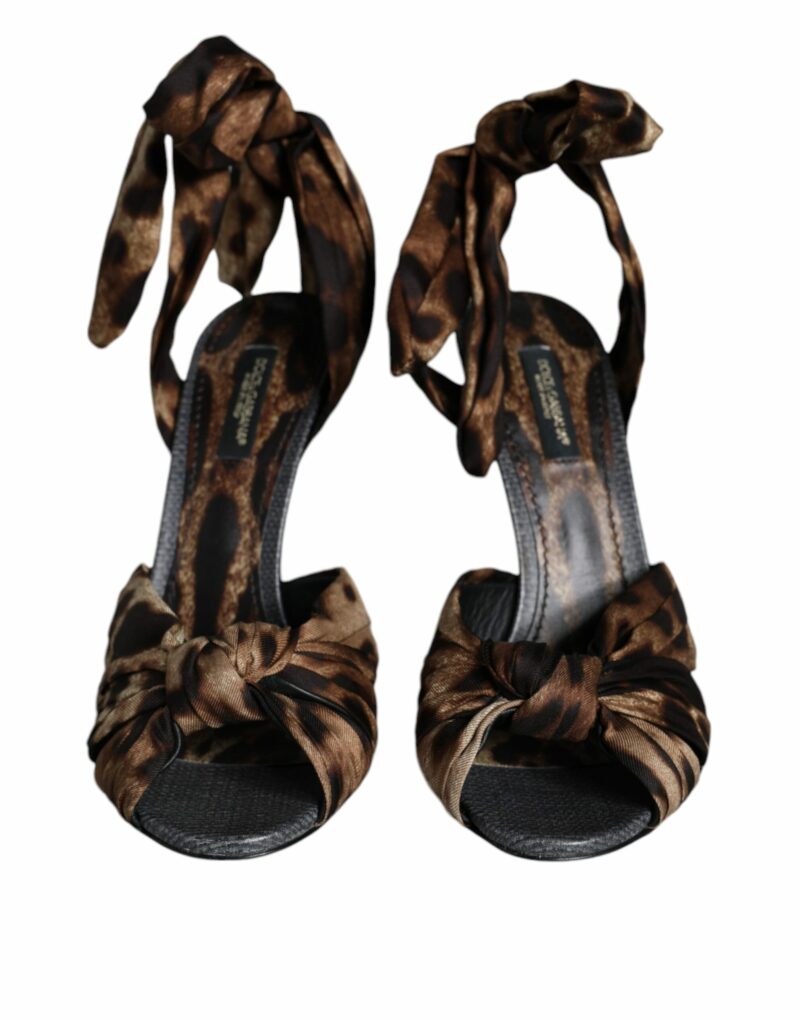 Dolce & Gabbana Brown Leopard Keira Heels Sandals Shoes - Image 2