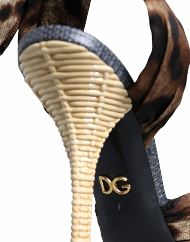 Dolce & Gabbana Brown Leopard Keira Heels Sandals Shoes - Image 5