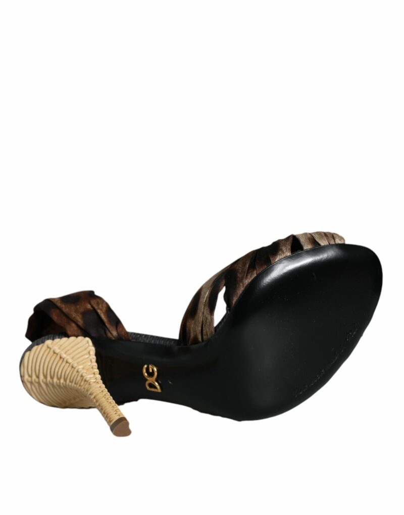 Dolce & Gabbana Brown Leopard Keira Heels Sandals Shoes - Image 6