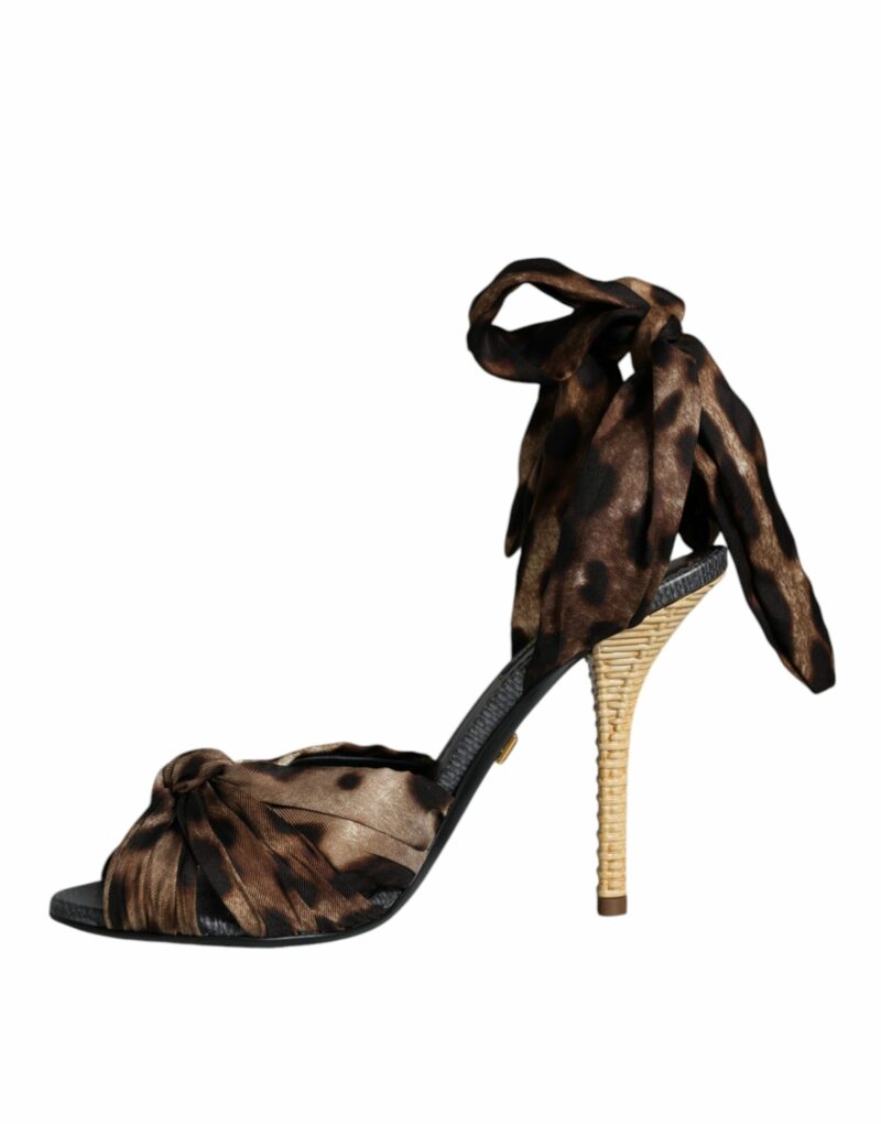 Dolce & Gabbana Brown Leopard Keira Heels Sandals Shoes - Image 7