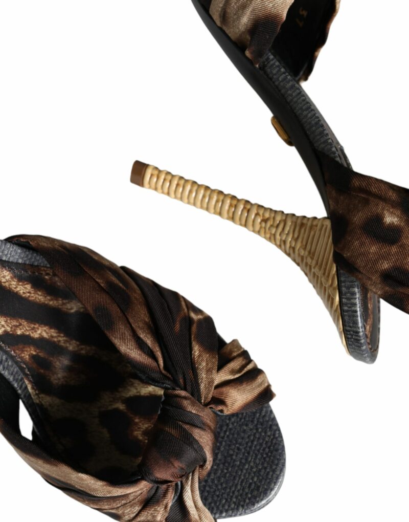 Dolce & Gabbana Brown Leopard Keira Heels Sandals Shoes - Image 8