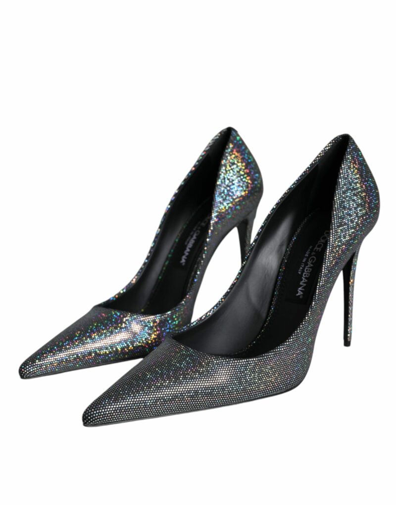 Dolce & Gabbana Multicolor Strass Leather Heels Pumps Shoes - Image 3