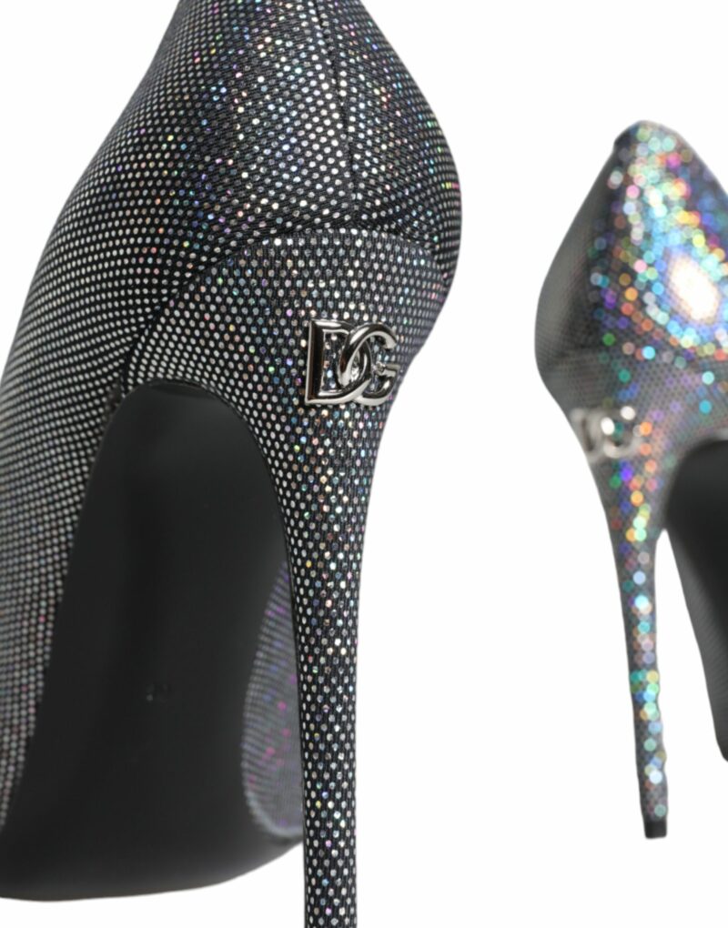 Dolce & Gabbana Multicolor Strass Leather Heels Pumps Shoes - Image 6