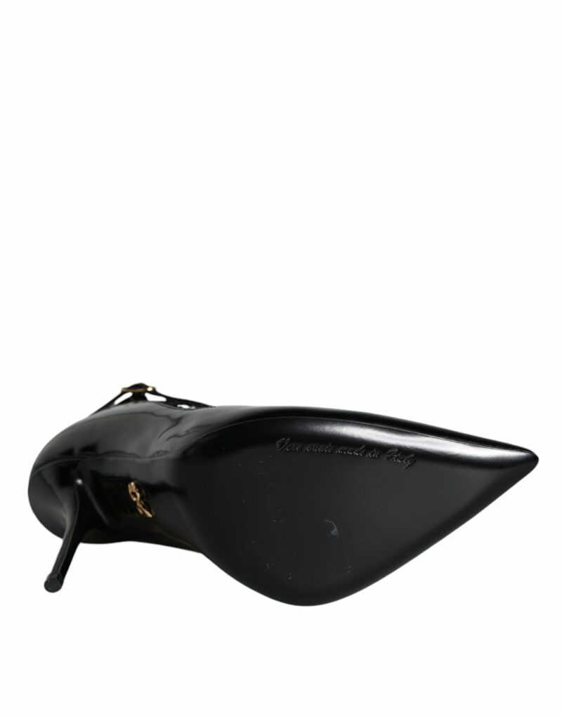 Dolce & Gabbana Black Mesh Patent Leather Heels Pumps Shoes - Image 7