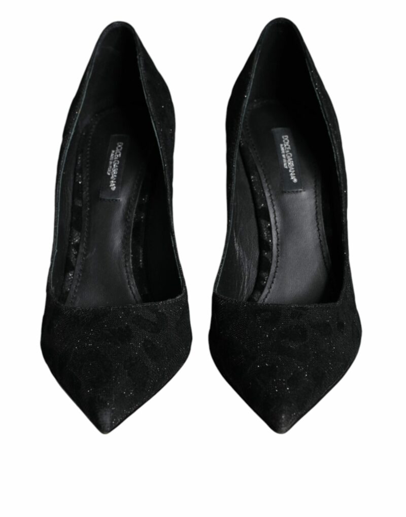 Dolce & Gabbana Black Leopard Lurex High Heels Pumps Shoes - Image 2