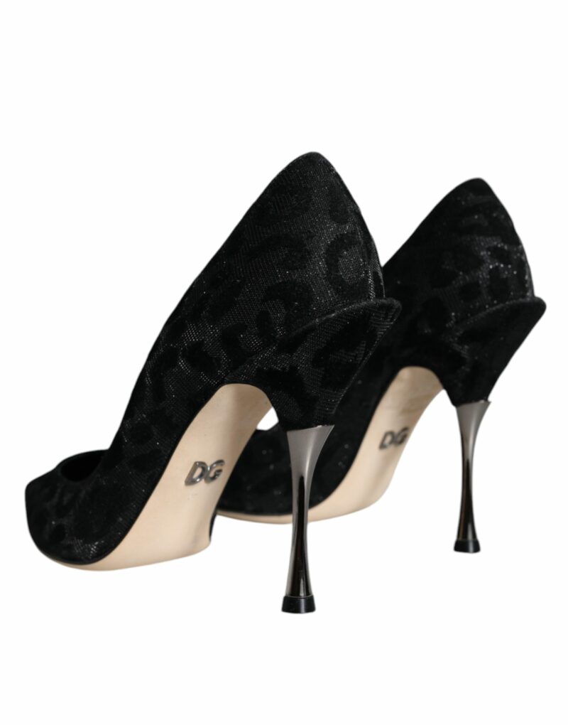 Dolce & Gabbana Black Leopard Lurex High Heels Pumps Shoes - Image 4