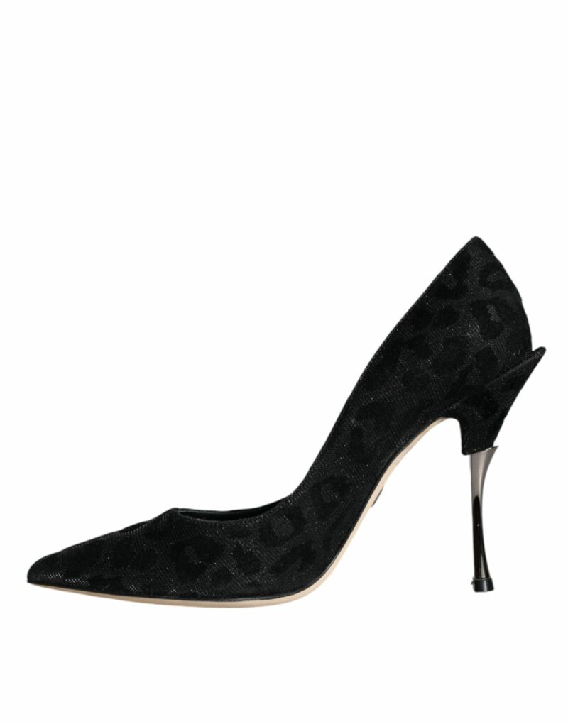 Dolce & Gabbana Black Leopard Lurex High Heels Pumps Shoes - Image 5