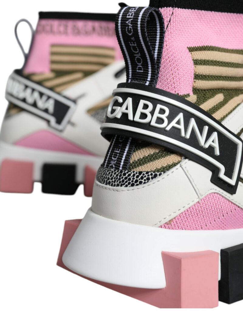 Dolce & Gabbana Multicolor Sorrento Socks Logo Sneakers Shoes - Image 5