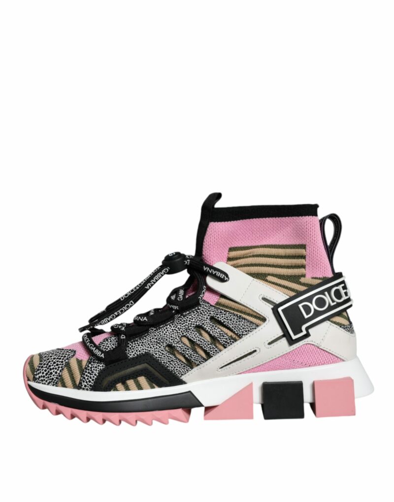 Dolce & Gabbana Multicolor Sorrento Socks Logo Sneakers Shoes - Image 7