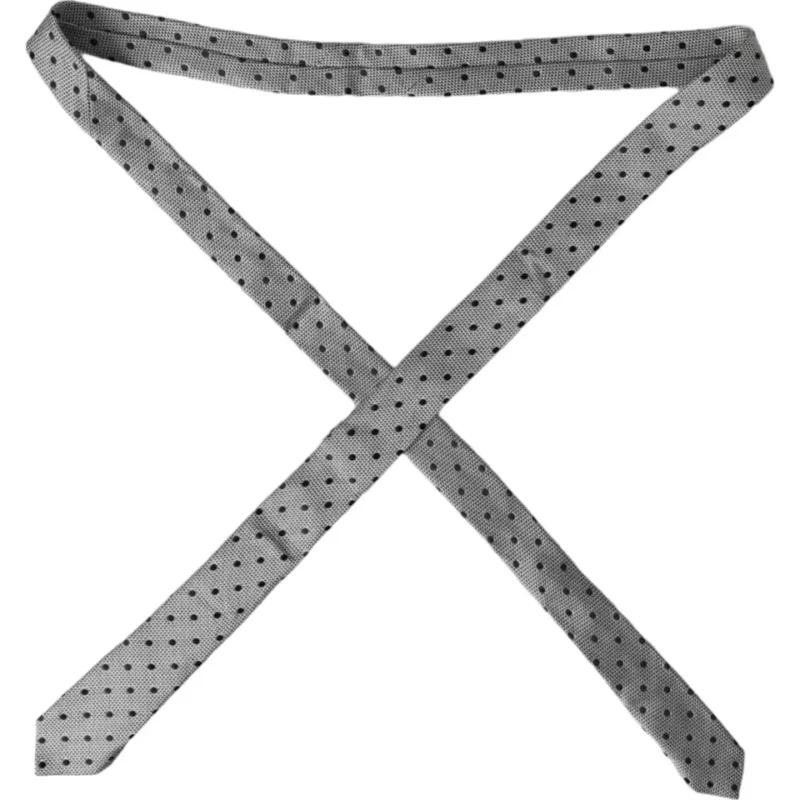 Dolce & Gabbana Black White Dot Fantasy Silk Adjustable Men Tie - Image 4