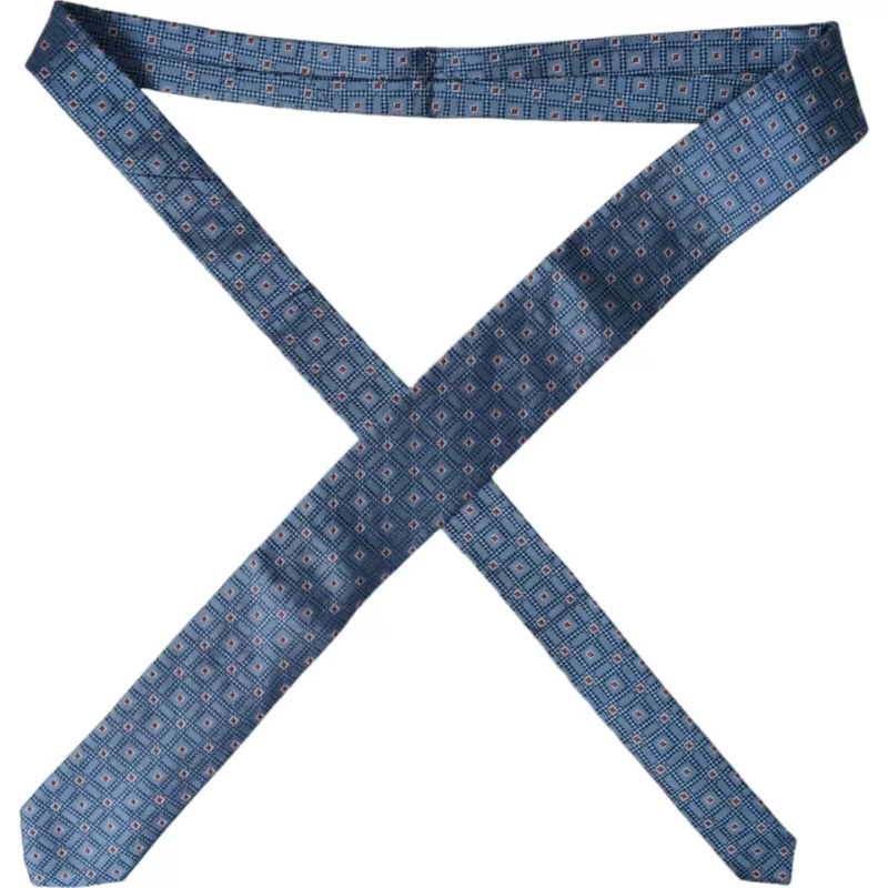 Dolce & Gabbana Blue Patterned 100% Silk Adjustable Men Tie - Image 5