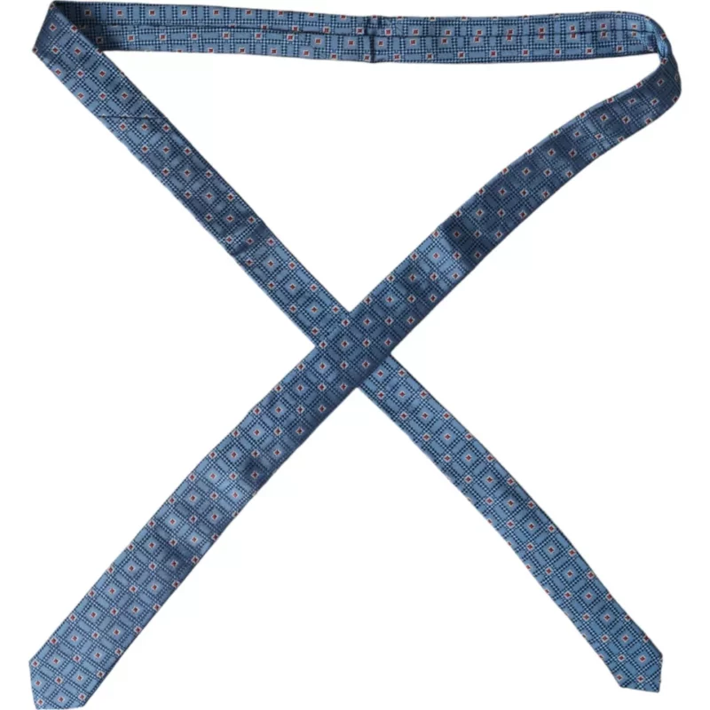 Dolce & Gabbana Blue Patterned 100% Silk Adjustable Men Tie - Image 4