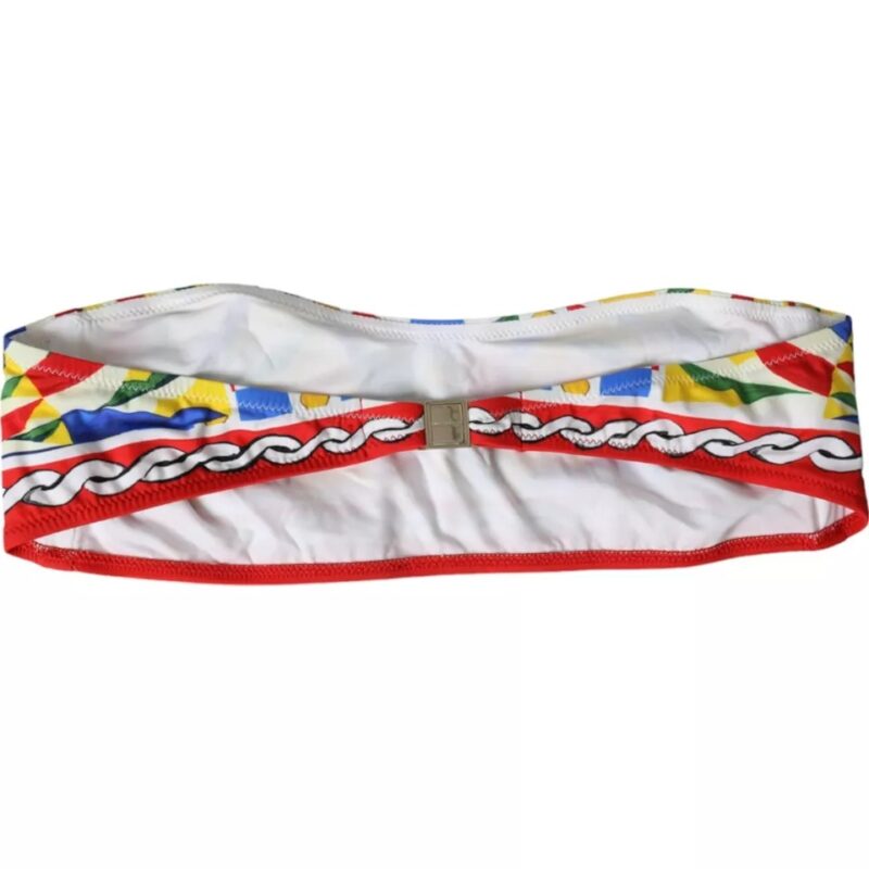 Dolce & Gabbana Multicolor Carretto Bandeau Swimwear Top Bikini - Image 3