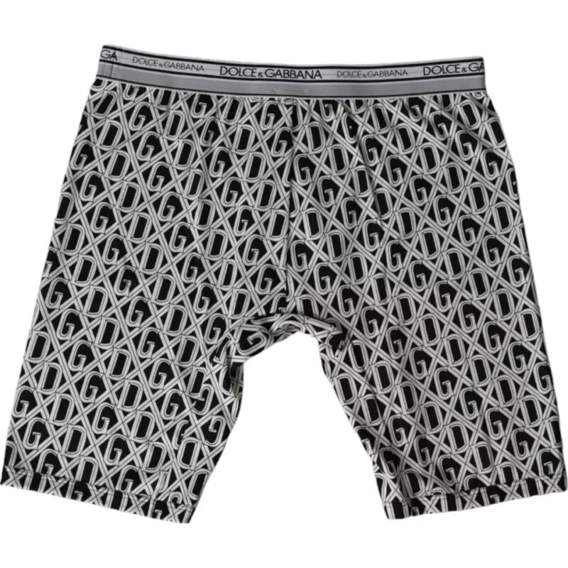 Dolce & Gabbana Black White DG Logo Cotton Stretch Cycling Underwear Men - Image 2