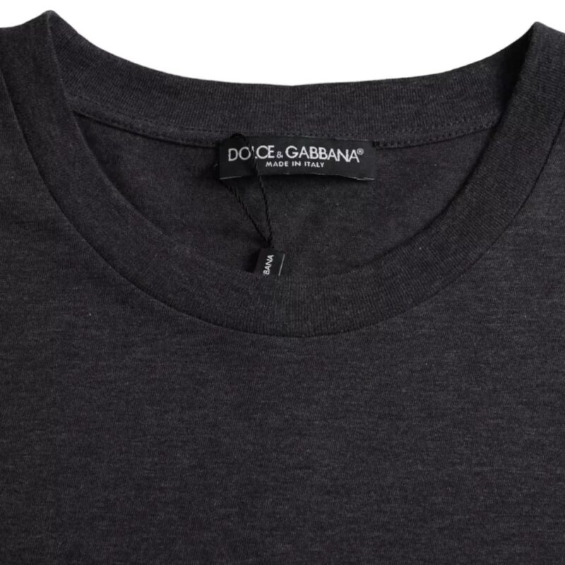 Dolce & Gabbana Black Cotton Crew Neck Short Sleeves T-shirt - Image 3