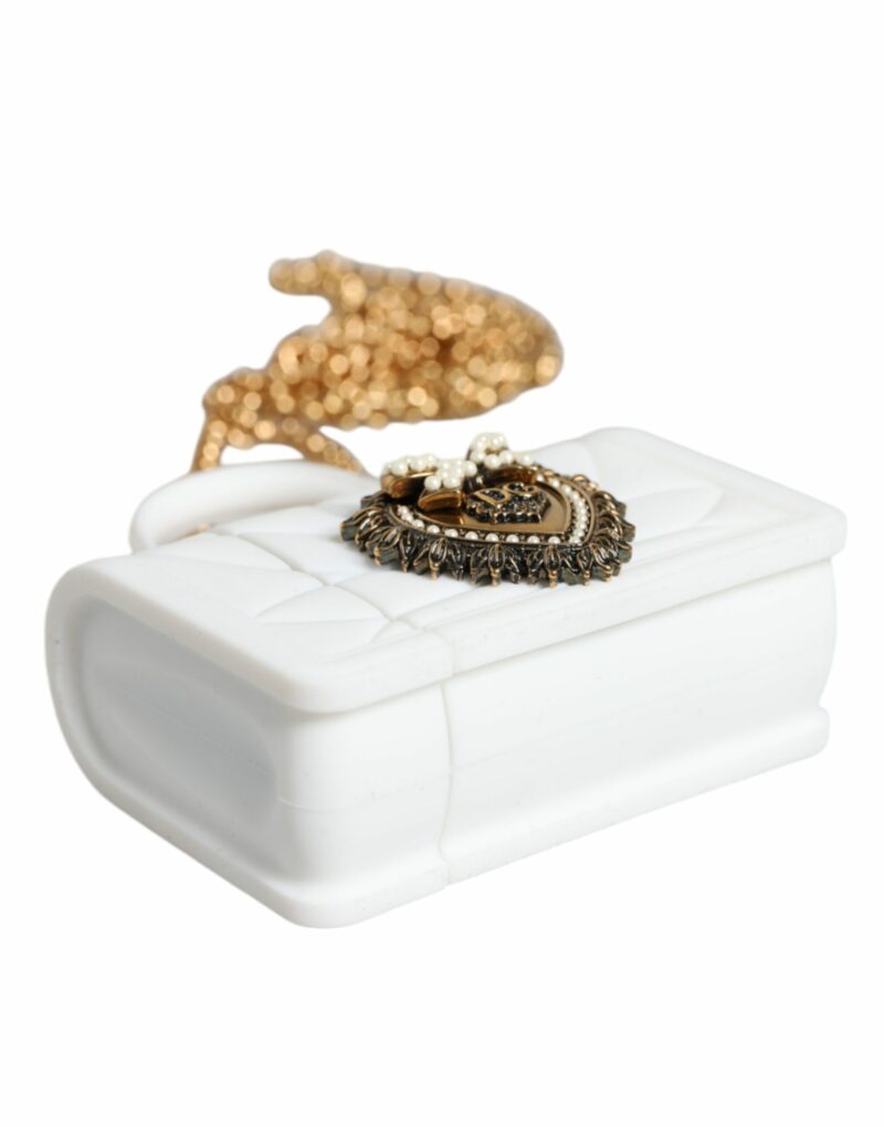 Dolce & Gabbana White Silicone Devotion Heart Cover Hand Bag Airpod Case - Image 5