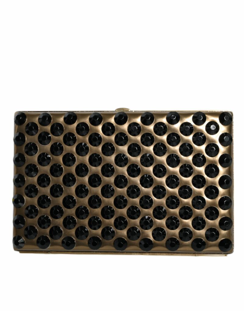 Dolce & Gabbana Gold Crystal Bifold Clutch Evening Party Women Purse Bag - Image 2