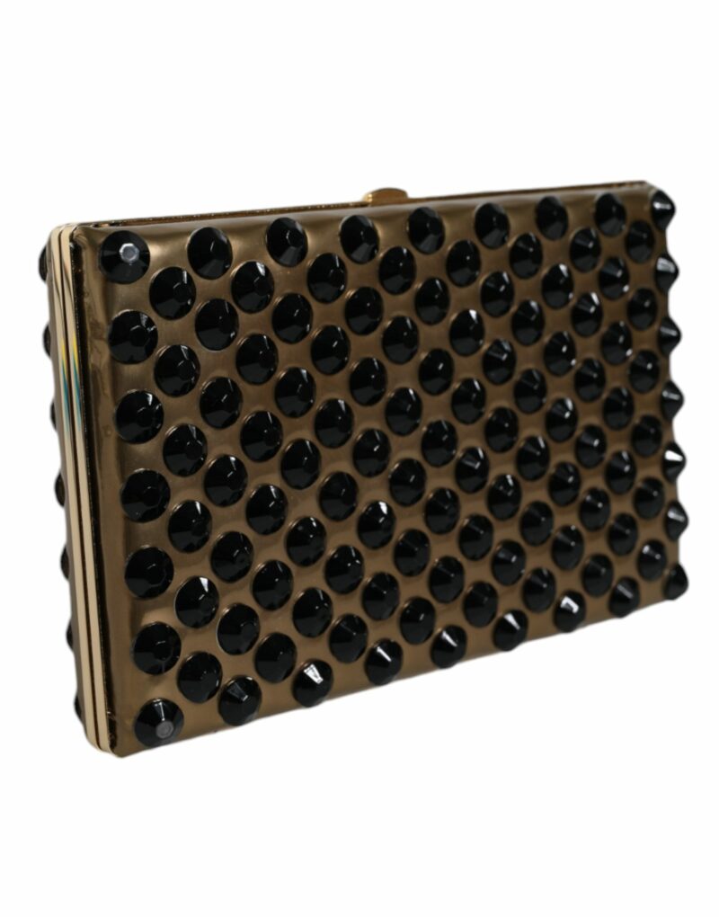 Dolce & Gabbana Gold Crystal Bifold Clutch Evening Party Women Purse Bag - Image 3