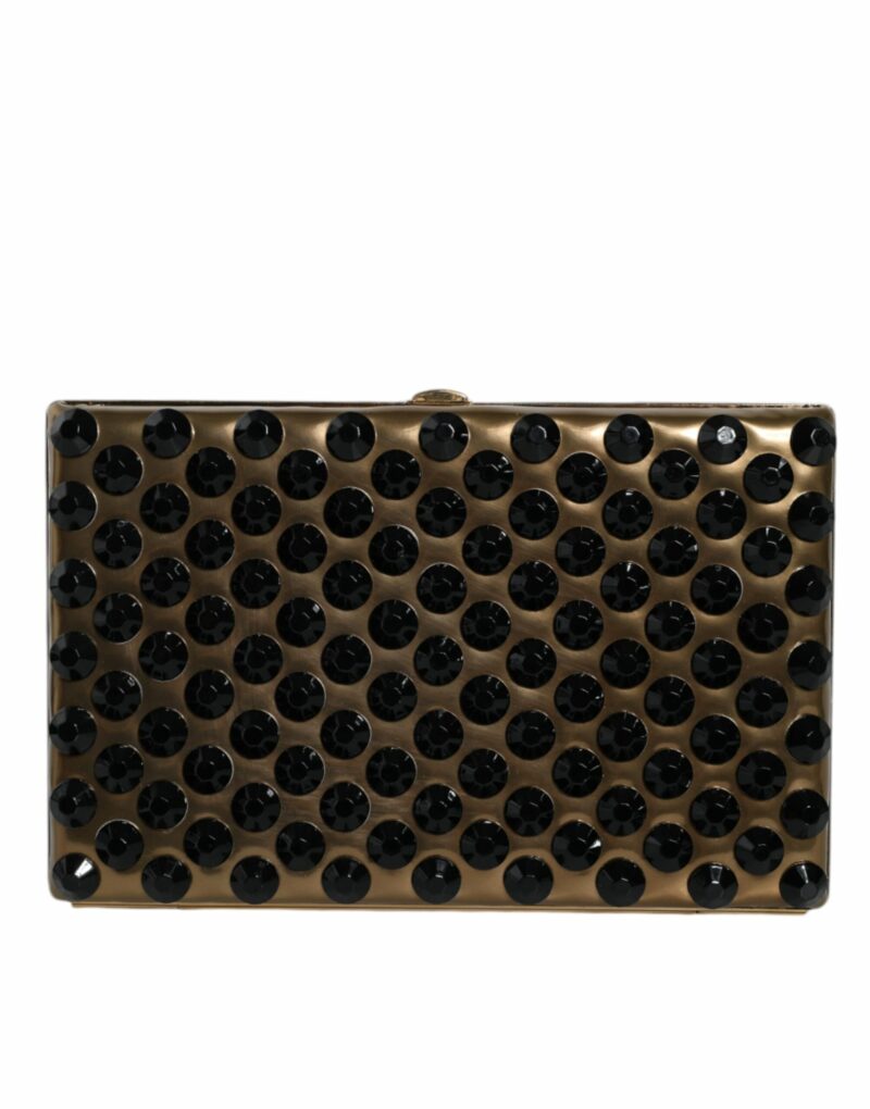 Dolce & Gabbana Gold Crystal Bifold Clutch Evening Party Women Purse Bag - Image 4