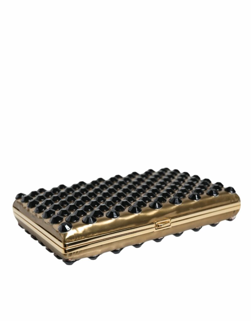 Dolce & Gabbana Gold Crystal Bifold Clutch Evening Party Women Purse Bag - Image 7