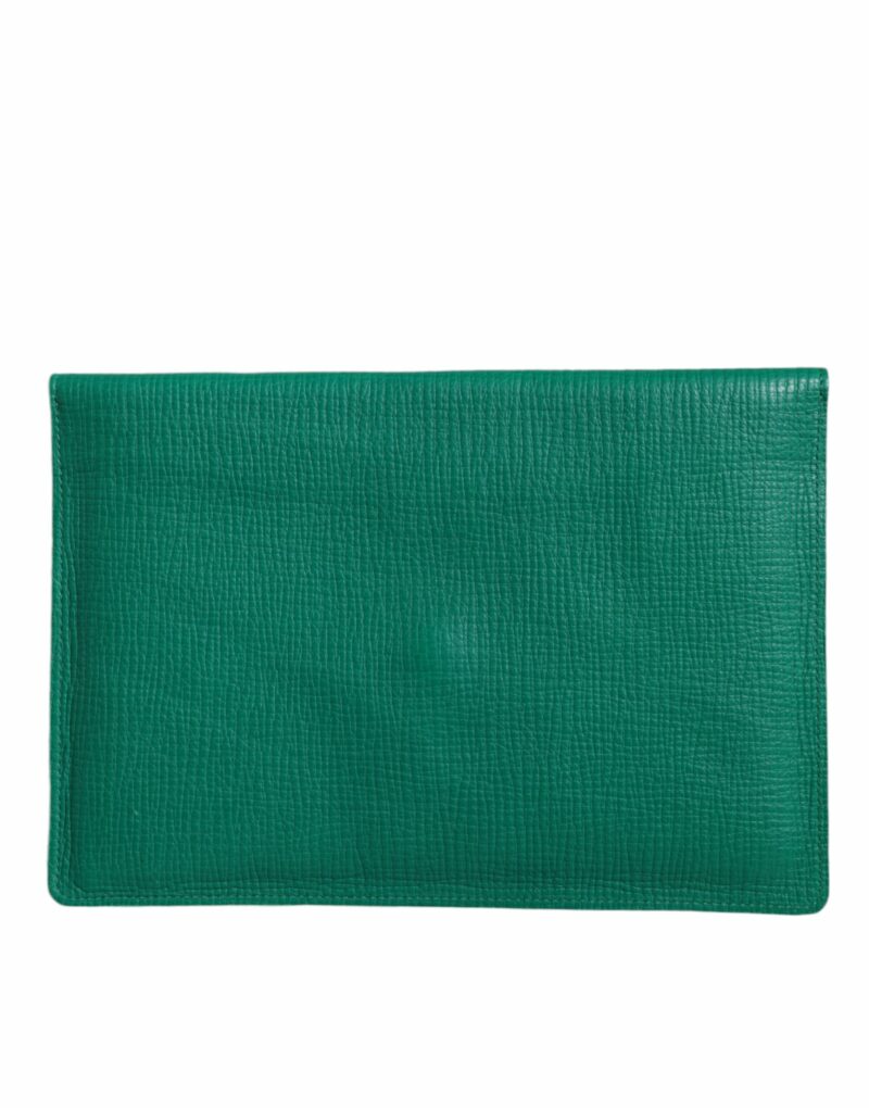 Dolce & Gabbana Green Leather Handbag Clutch Mini Purse Pouch Tablet Case - Image 3