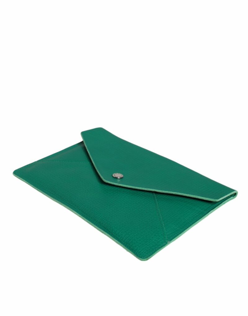 Dolce & Gabbana Green Leather Handbag Clutch Mini Purse Pouch Tablet Case - Image 6