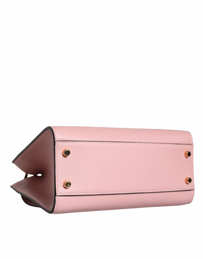 Versace Pink Small Top Handle Grainy Calf Leather Crossbody Bag - Image 5