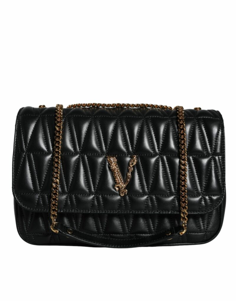 Versace Black Mini Nappa Leather Crossbody Shoulder Bag - Image 3